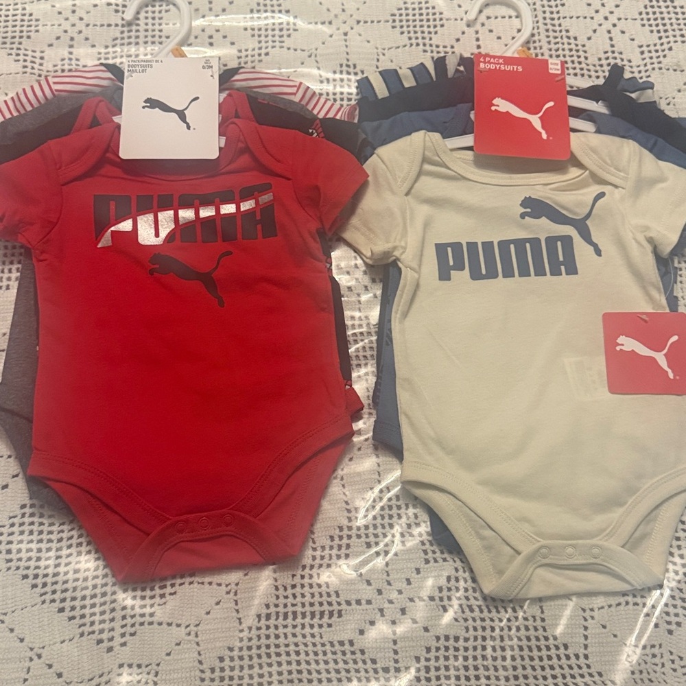 NWT Puma Red and White Baby Boy Bodysuit Bundle 🩵